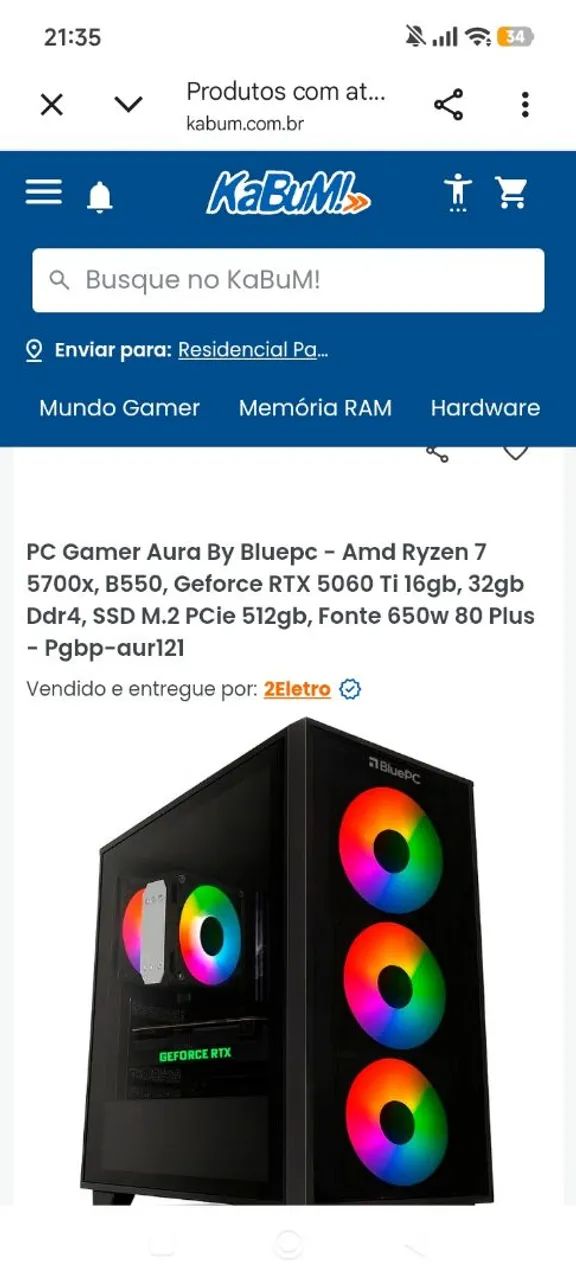 Pc Gamer Aura kabum - Foto 3