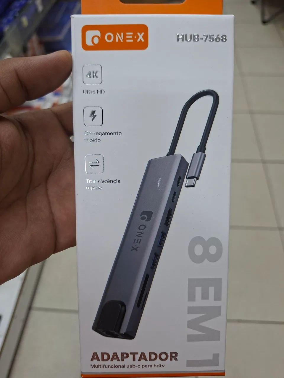 Adaptador Hub USB-C 8 em 1 Hdmi 4k
