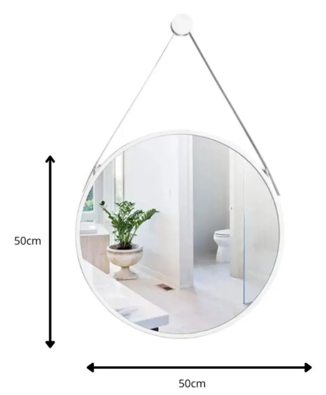 Espelho Decorativo 50Cm bmax com Cinta de Couro - Foto 5