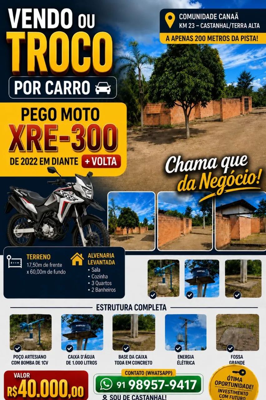 TERRENO NO KM 23 Castanhal Terra Alta