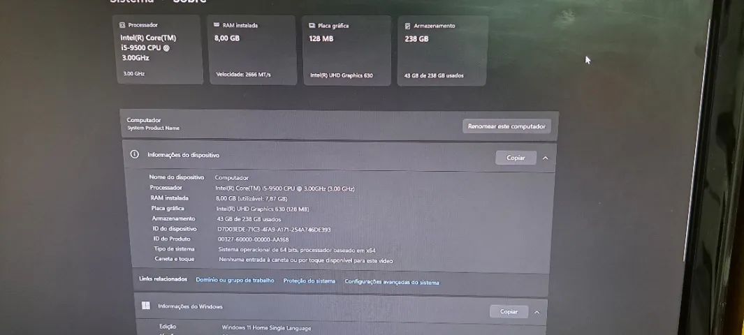 COMPUTADOR I5 9500 8 GB RAM SSD M2 240 GB - Foto 5