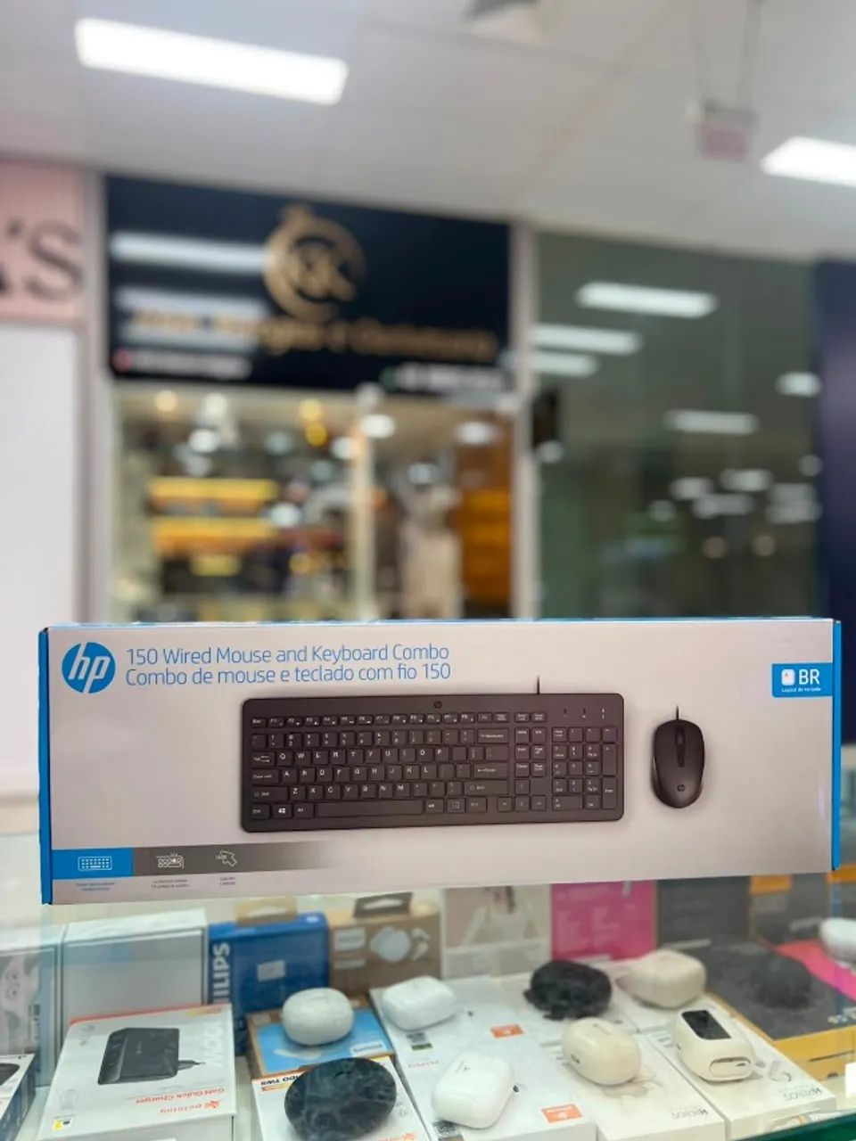 COMBO DE TECLADO E MOUSE USB COM FIO HP 150