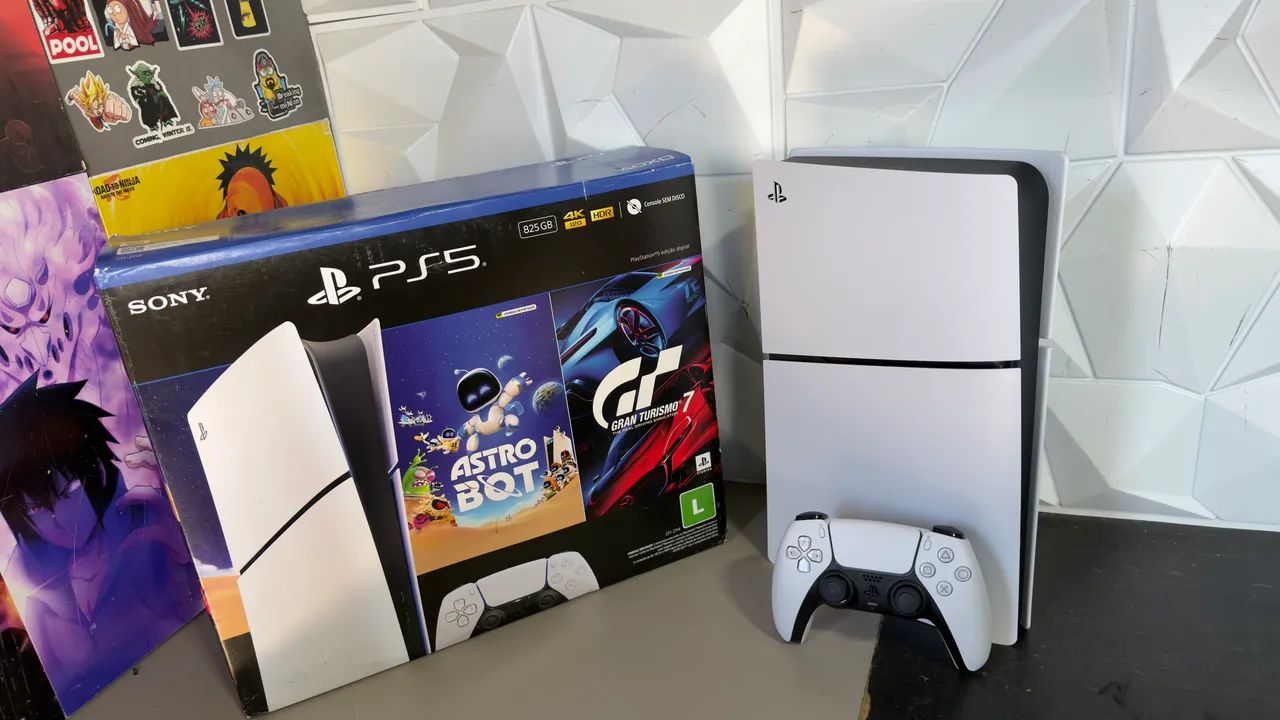 Ps5 slim Digital 825GB - 1 controle - R$ 3.499 PIX  - Foto 5