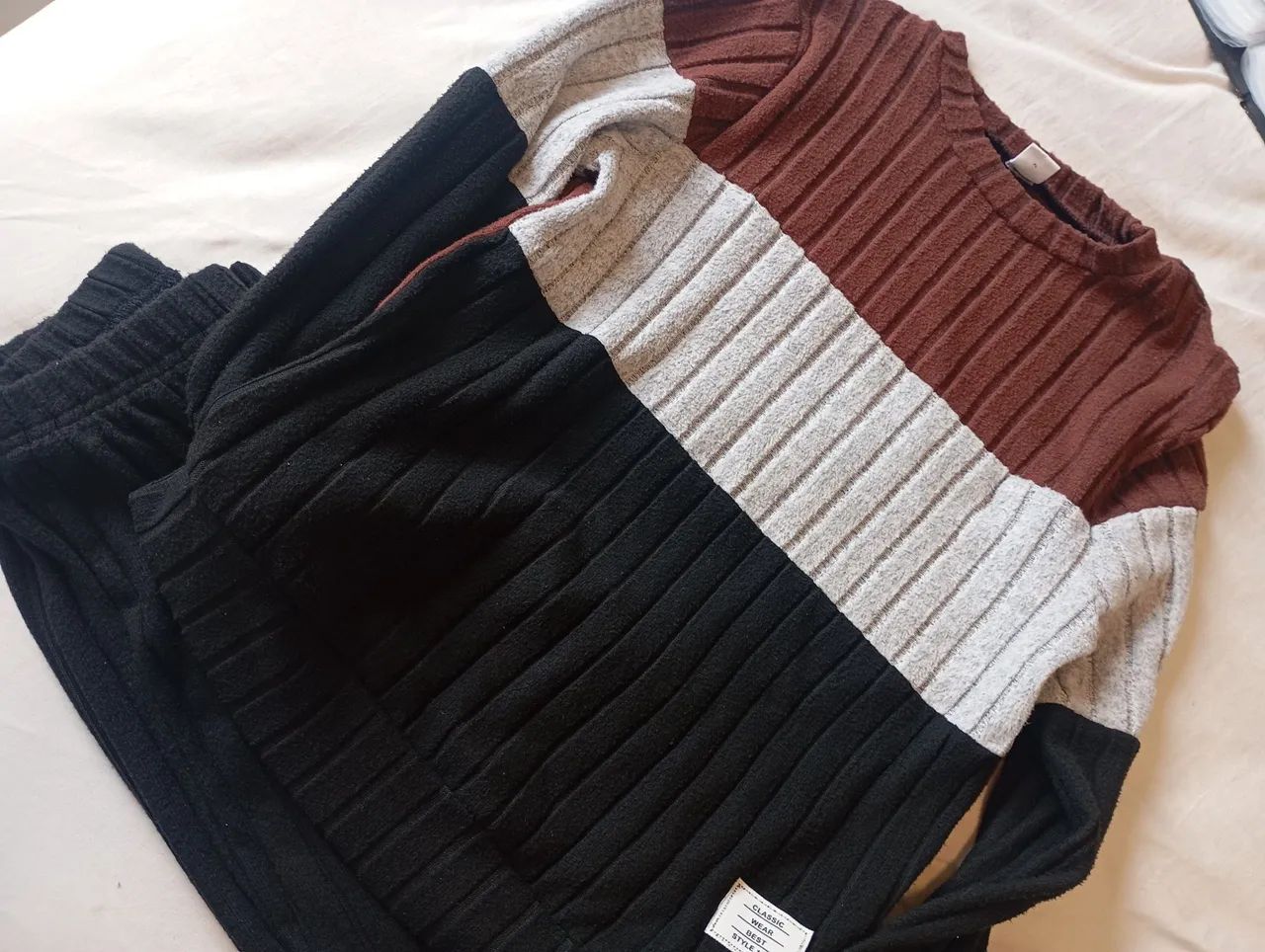 Conjunto infantil menino tricô 