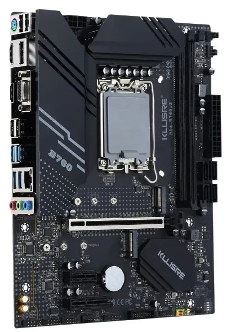 Placa-mãe Kllisre B760  Lga 1700 Suporte  12 ° 13 ° Cinza-escuroPlaca-mãe Kllisre B760  Lg