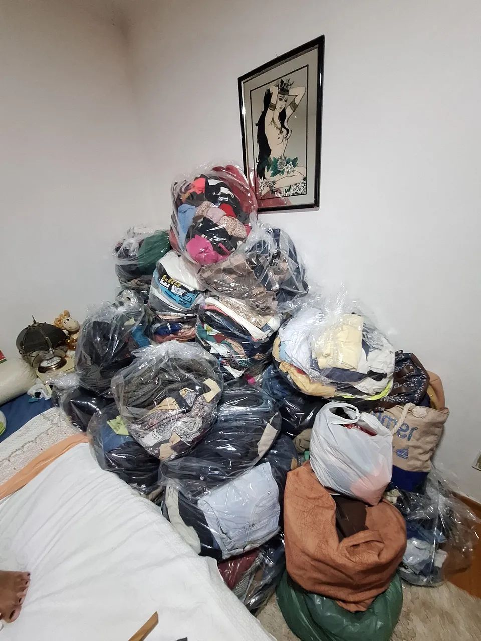 Lote de Roupas/Cabides