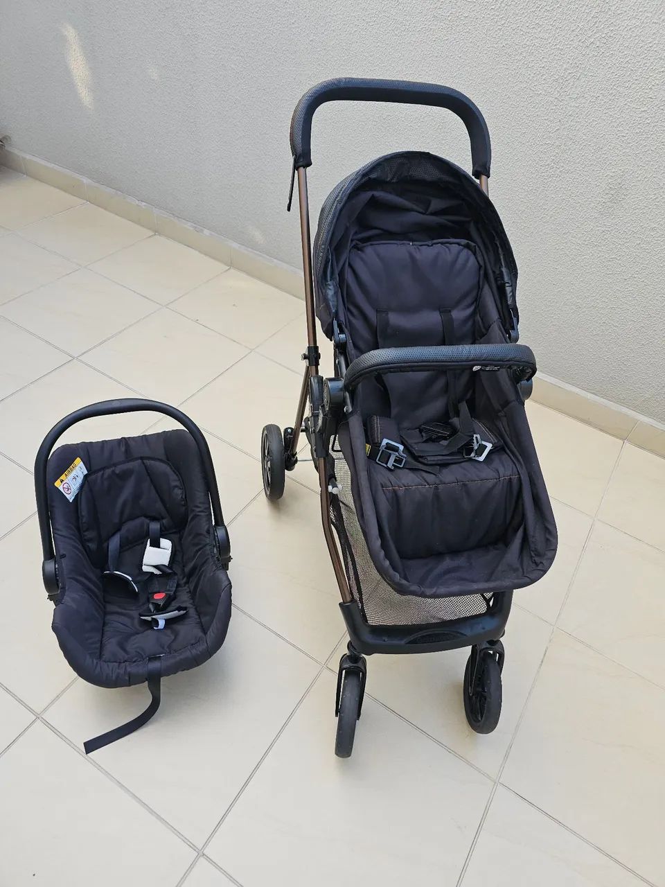 Carrinho de Bebê Berço Moisés Passeio Napoli, Galzerano , Estado de novo 
