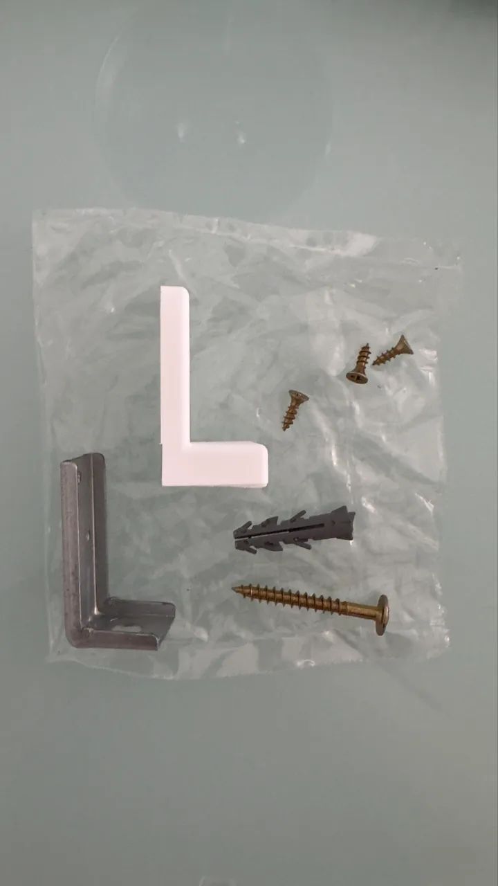 Kit Cantoneira Com 10 Suporte L + Capa L + Parafusos + Bucha .