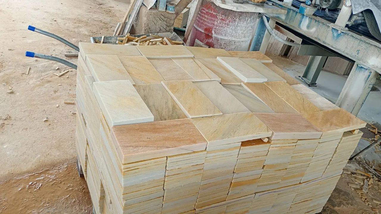 Pedras são Tomé mesclada amarelo 18x37  - Foto 2