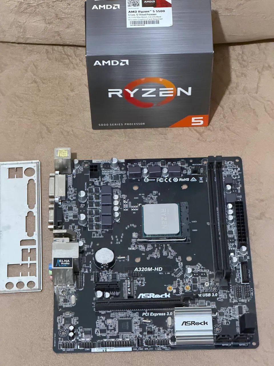 Kit upgrade Ryzen 5 5500 + placa mãe A320 - Foto 3
