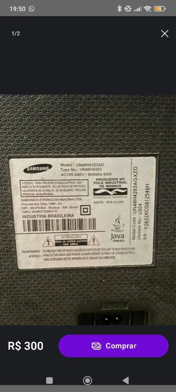 Smart tv Samsung 48 polegadas  - Foto 3