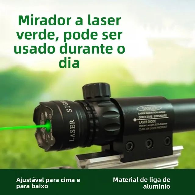 Mira laser verde 803 Ajustável à prova de choque - Acampamento