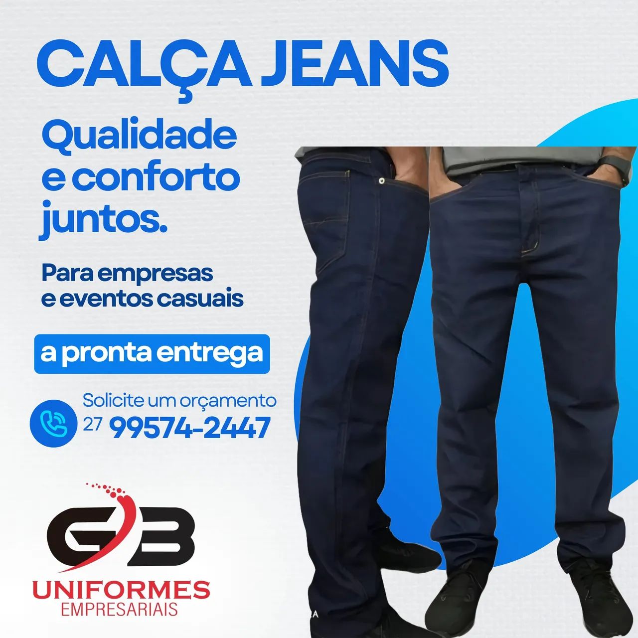 Calça jeans masculina Premium 
