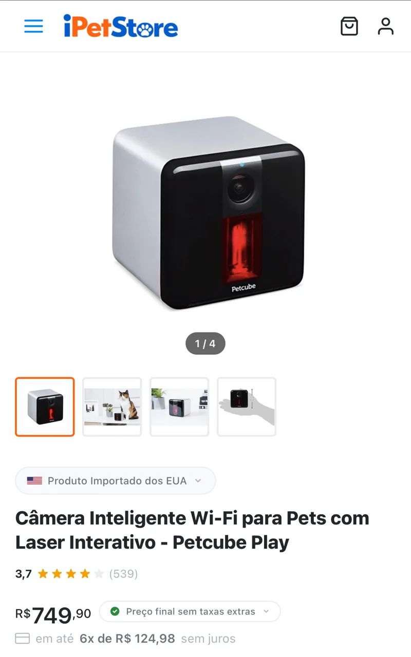 Câmera Inteligente Petcube Play  - ComLaser Interativo - Foto 3