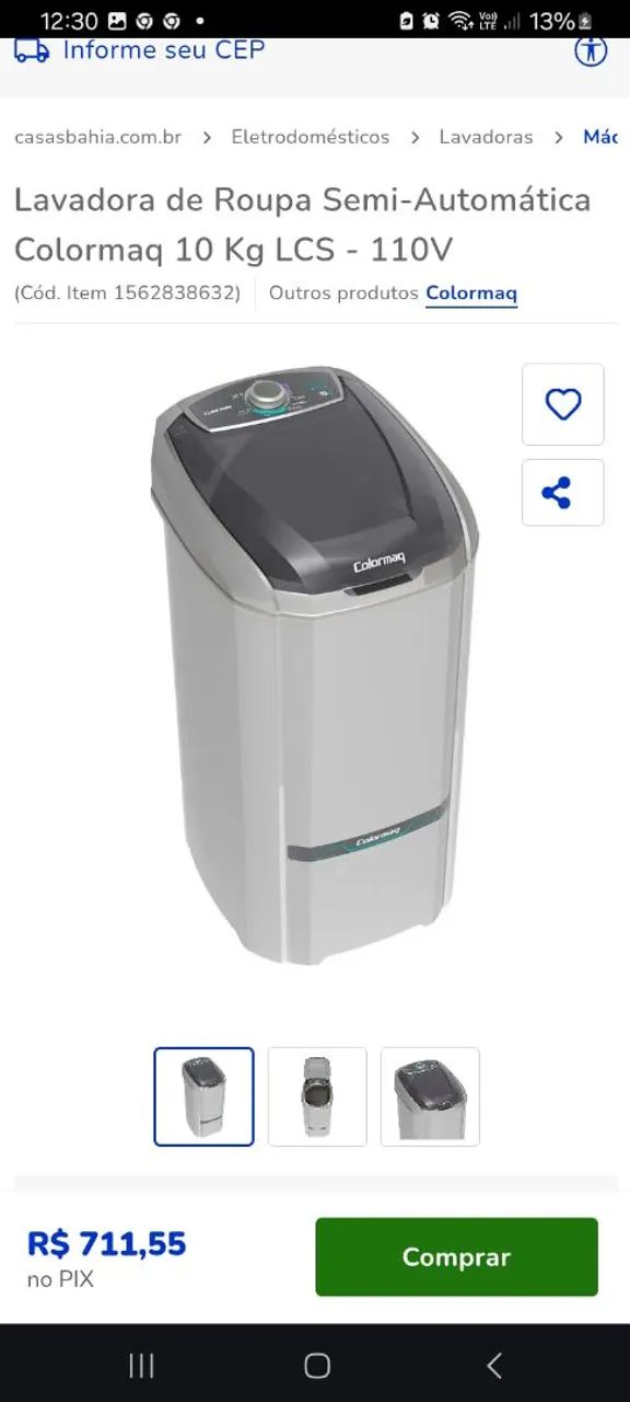 Lavadora semi automática colormaq 10kilos  - Foto 4