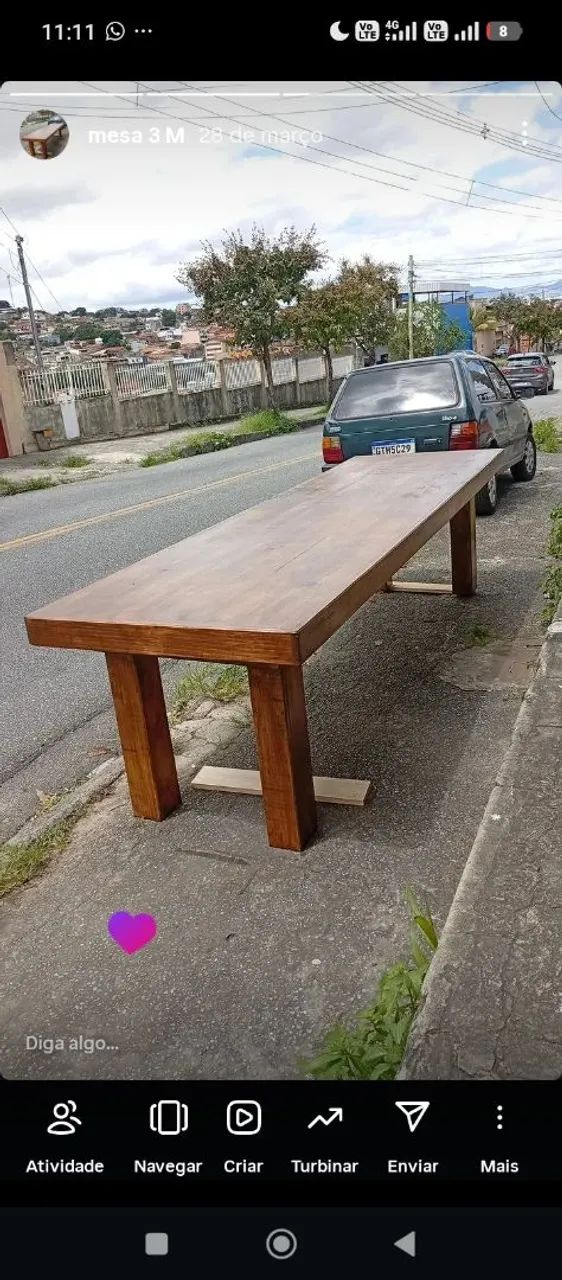 Mesa de pinus 3 metros grande entrega rapida - Foto 2