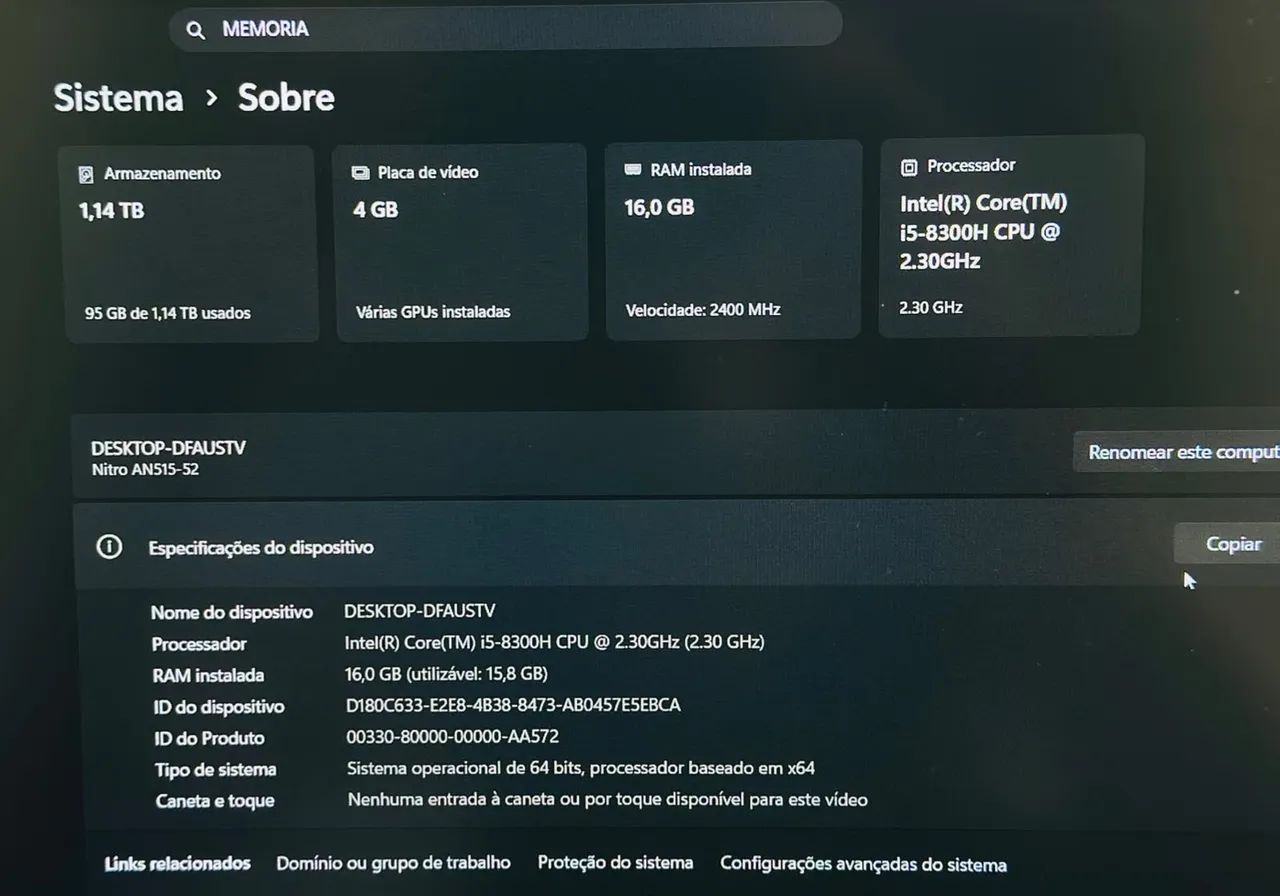 Note Acer Nitro5 - Foto 2