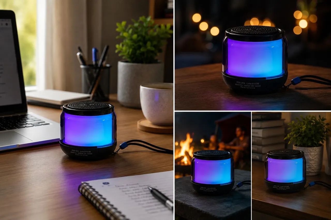 ? Mini Caixa de Som Bluetooth RGB - Compacta e Portátil - Foto 4