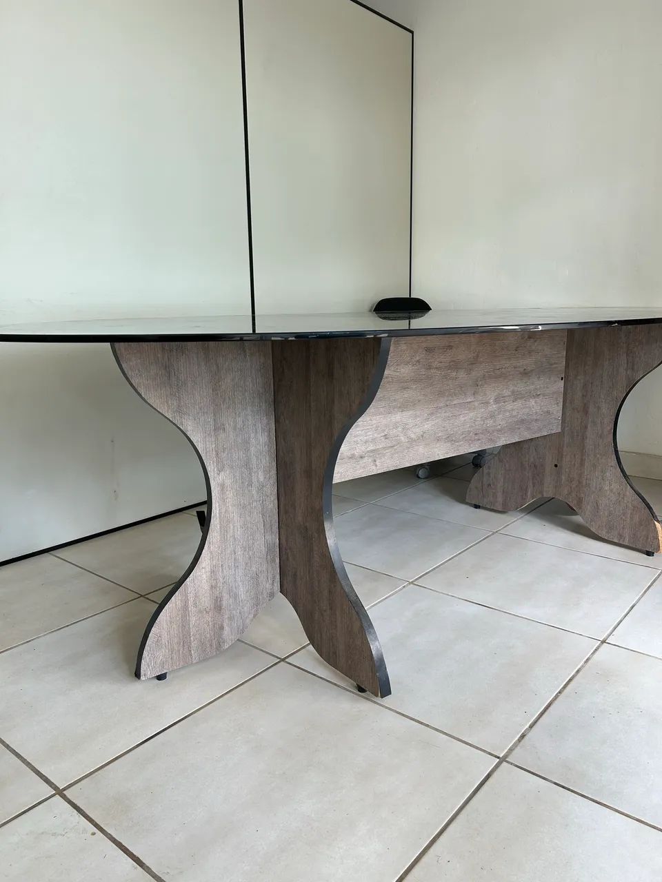 Mesa de Vidro Preta - 270cm X 135cm
