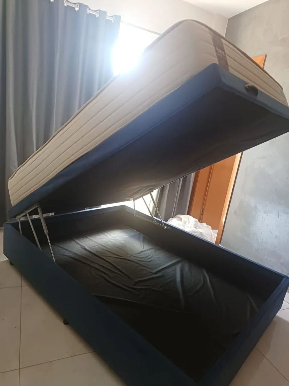Cama casal box com baú + colchão Probel - Foto 4