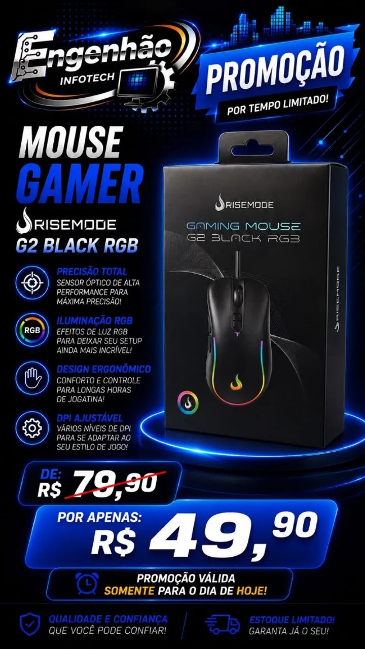 MOUSE GAMER RISEMODE COM FIO 