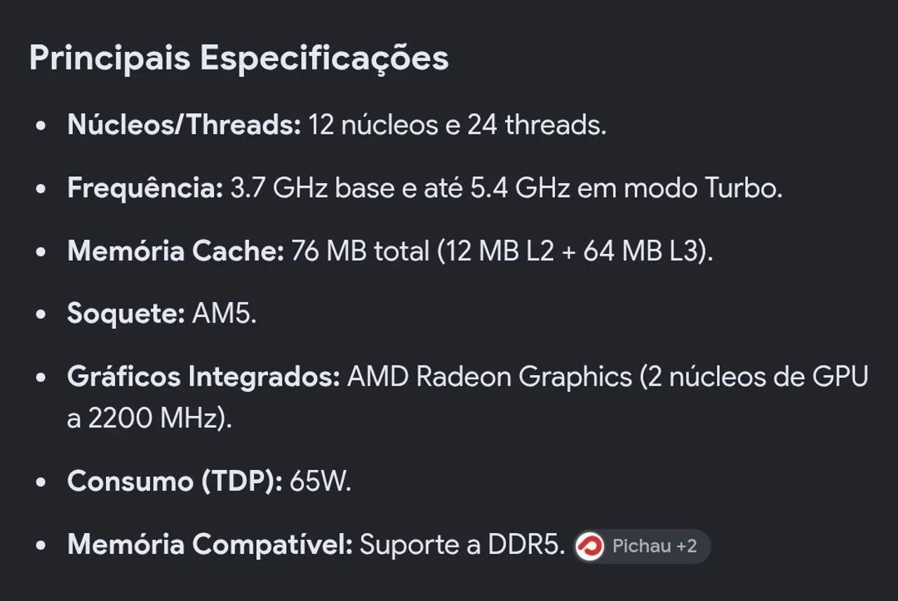Processador AMD Ryzen 9 7900. Lacrado. R$ 1499 - Foto 3
