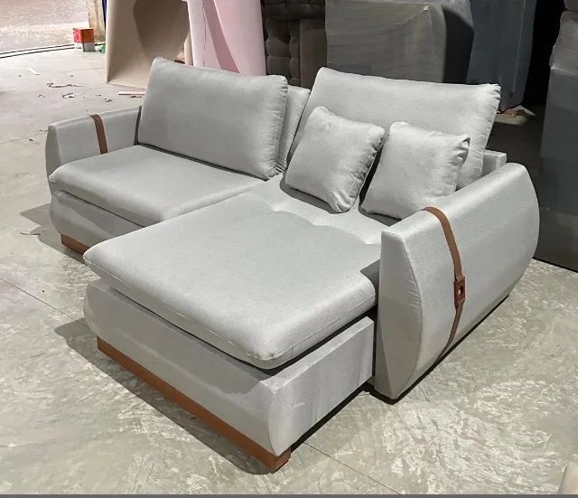 Sofá Retrátil Linha Vale Cinza 2,10 m - Foto 3