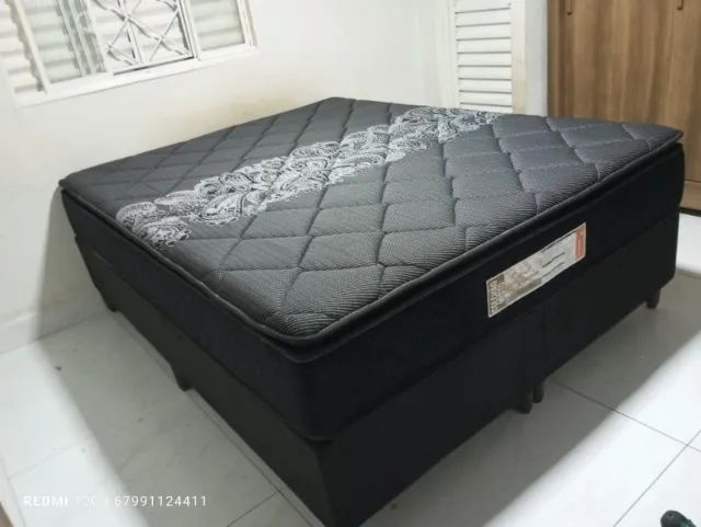 Cama Box Queen Size Colchão D33 com Pilow Top - Entrega Grátis 