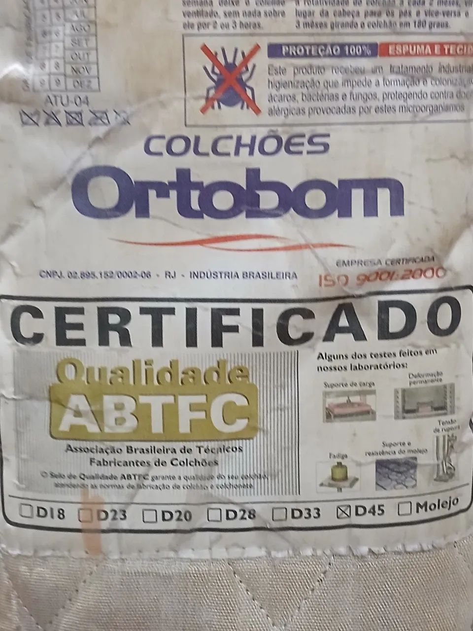 Colchão D23 + D45 Ortobom Solteiro 