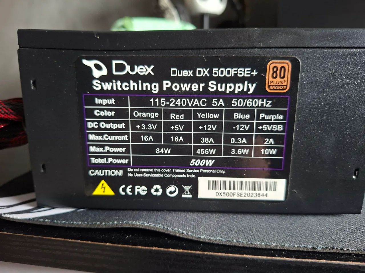 FONTE 500W DUEX 88 PLUS BRONZE