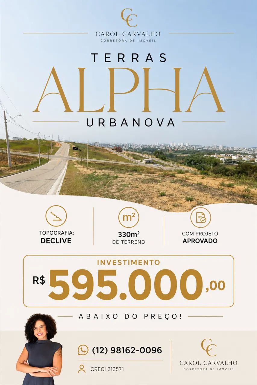 Terreno 330m2 Terras Alpha declive abaixo do valor de mercado 