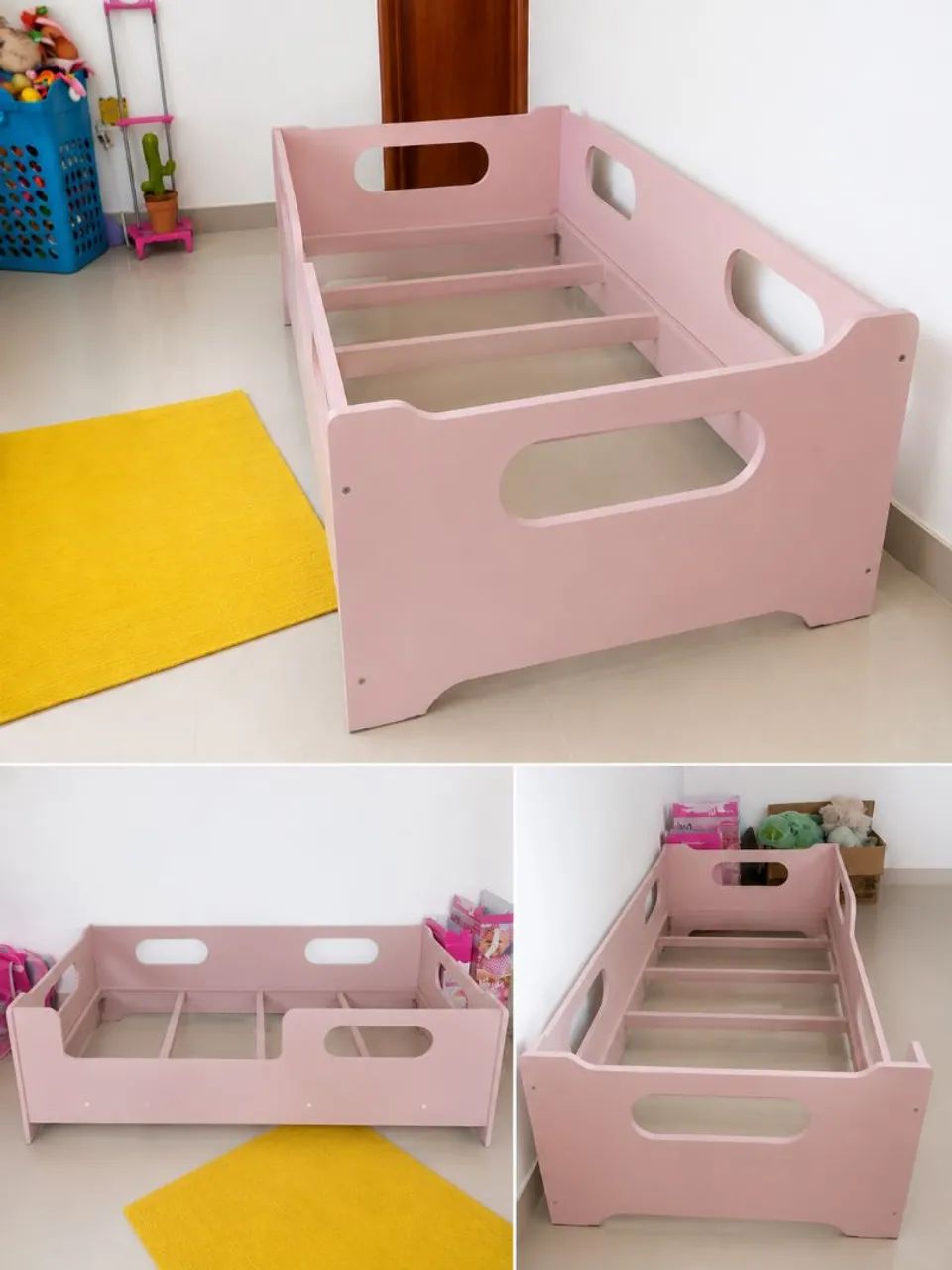 Cama Infantil de Madeira Rosa - Linda e Conservada 