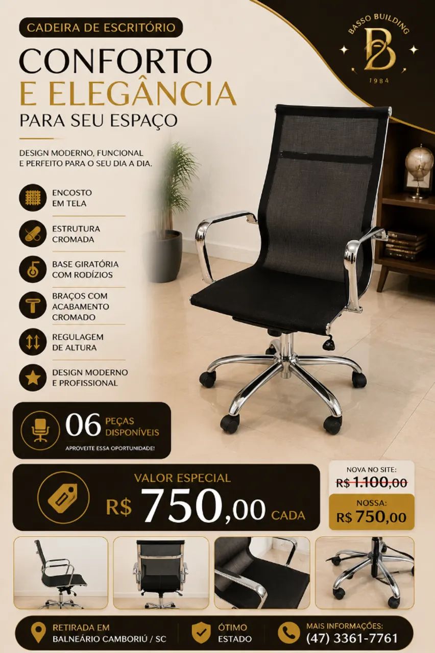 CADEIRAS DE ESCRITÓRIO - ÓTIMO ESTADO