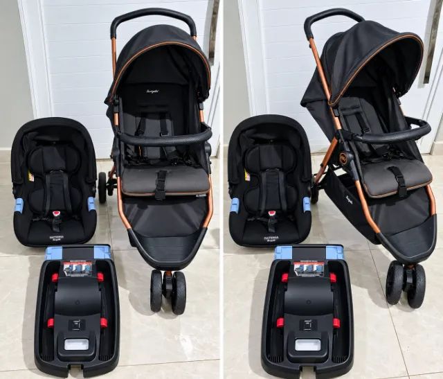 Carrinho de bebê com bebê conforto e base Burigotto  - Foto 4