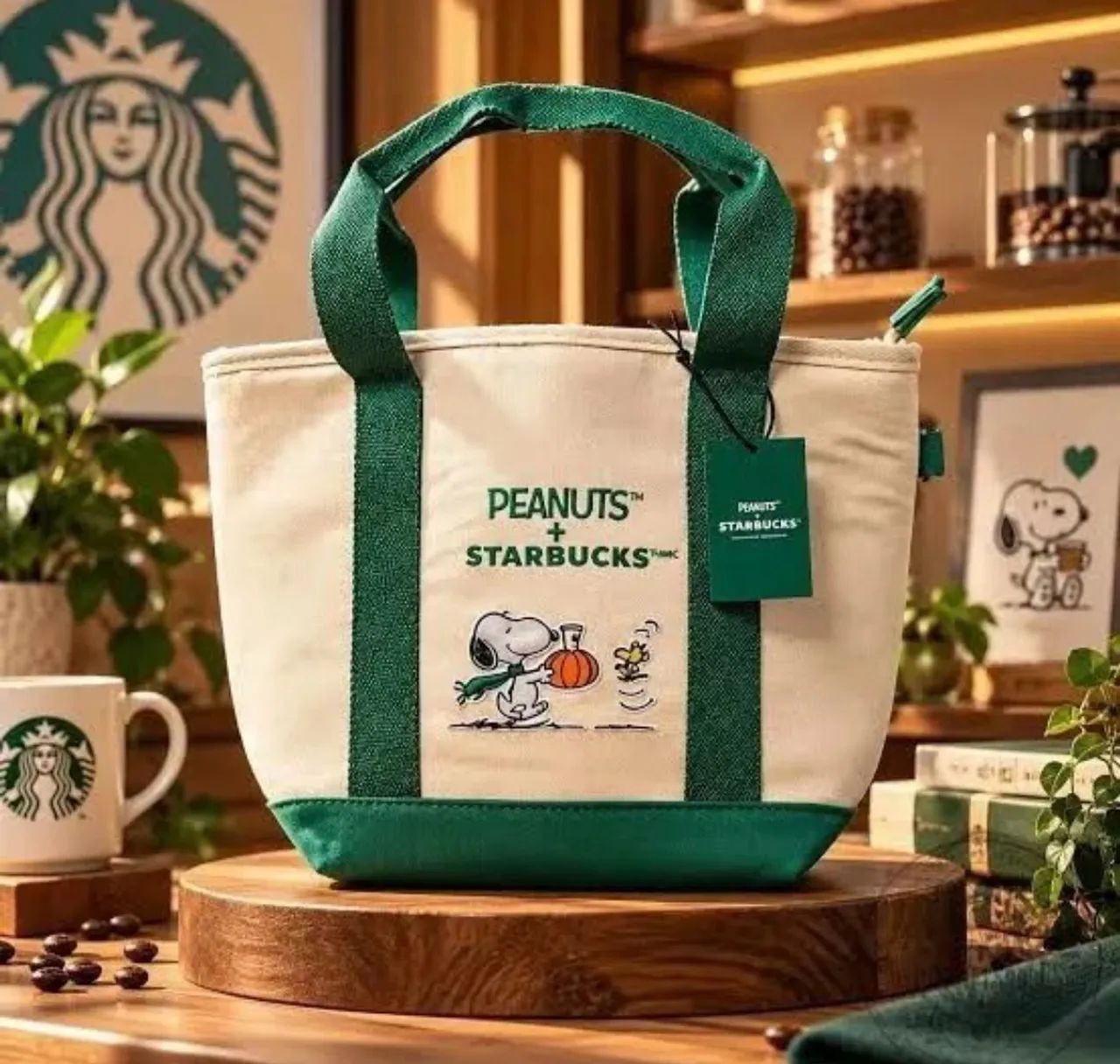 bolsa starbucks peanuts snoopy