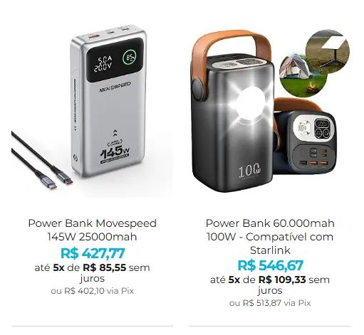 Power Bank 100w de Alta Performance - Compatível com Starlink Mini