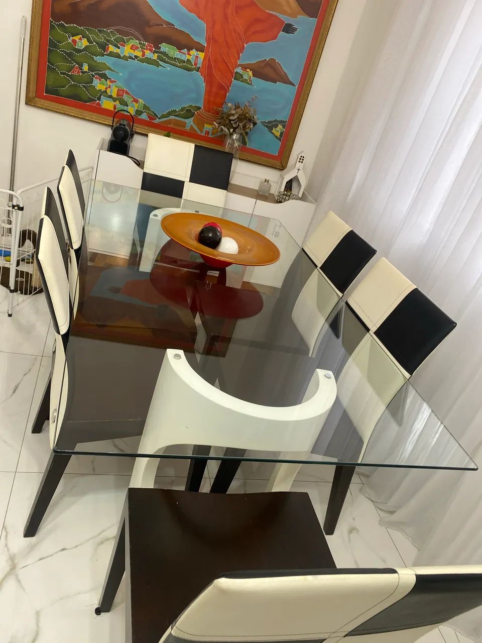 Vendo mesa 6 cadeiras, tampo de vidro, retangular  - Foto 2