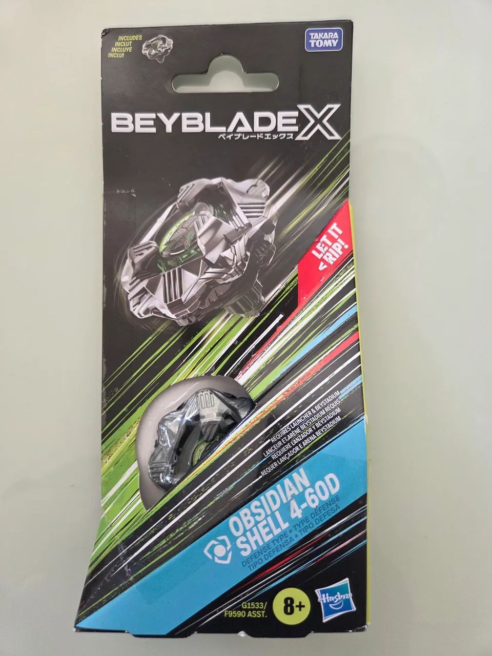 Obsidian Shell 4-60D Beyblade X Hasbro Lacrado e original