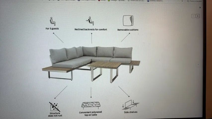 Conjunto Sofá e Mesa alumínio de jardim   - Foto 5