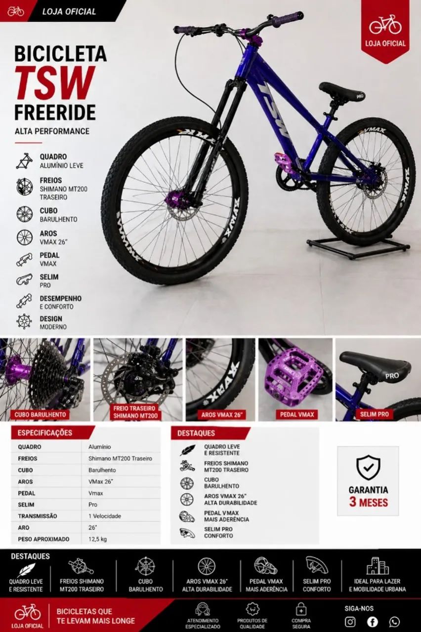 BICICLETA TSW FREERIDE AUTA PERFORMACE