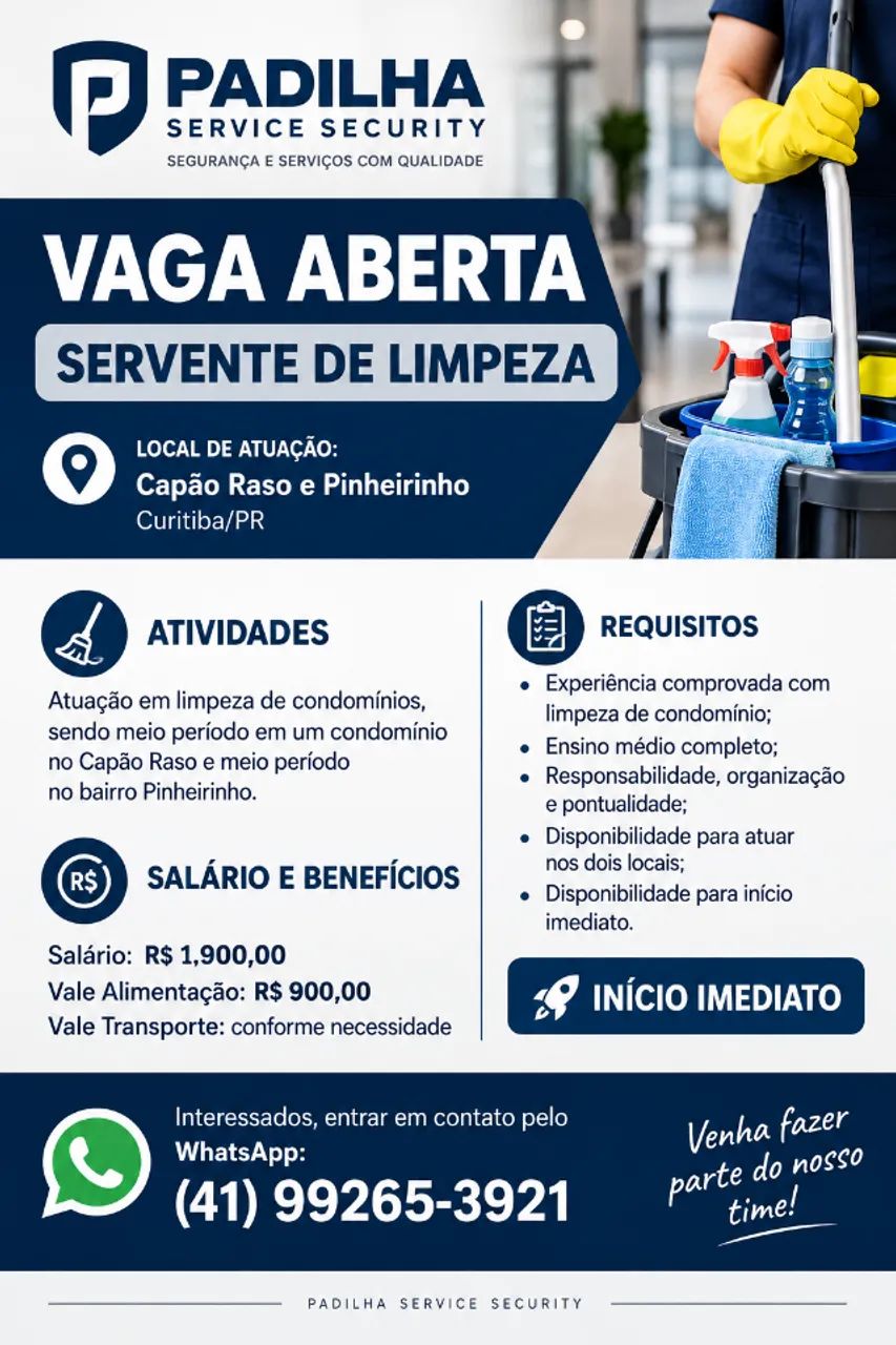 SERVENTE DE LIMPEZA 