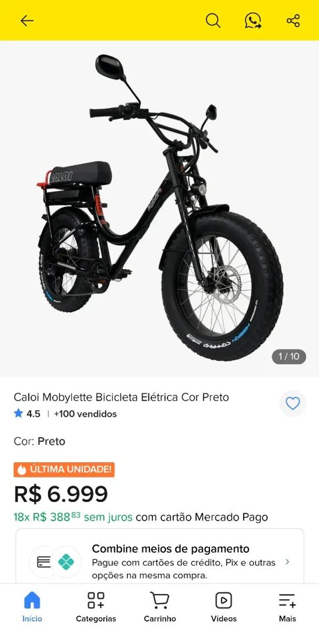 Bicicleta elétrica caloi  - Foto 5