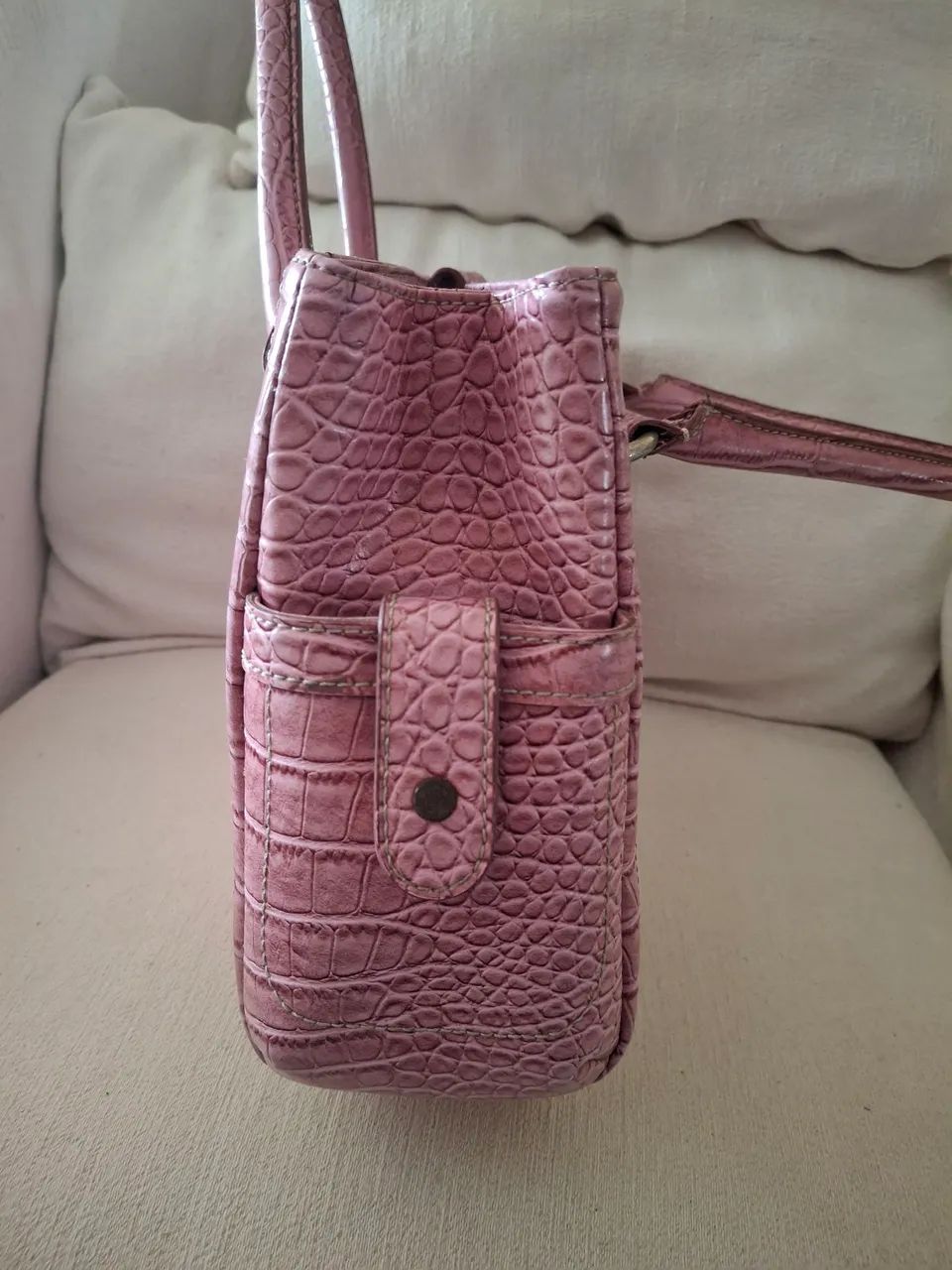 Bolsa de Couro Rosa - Couro Legítimo - Foto 4