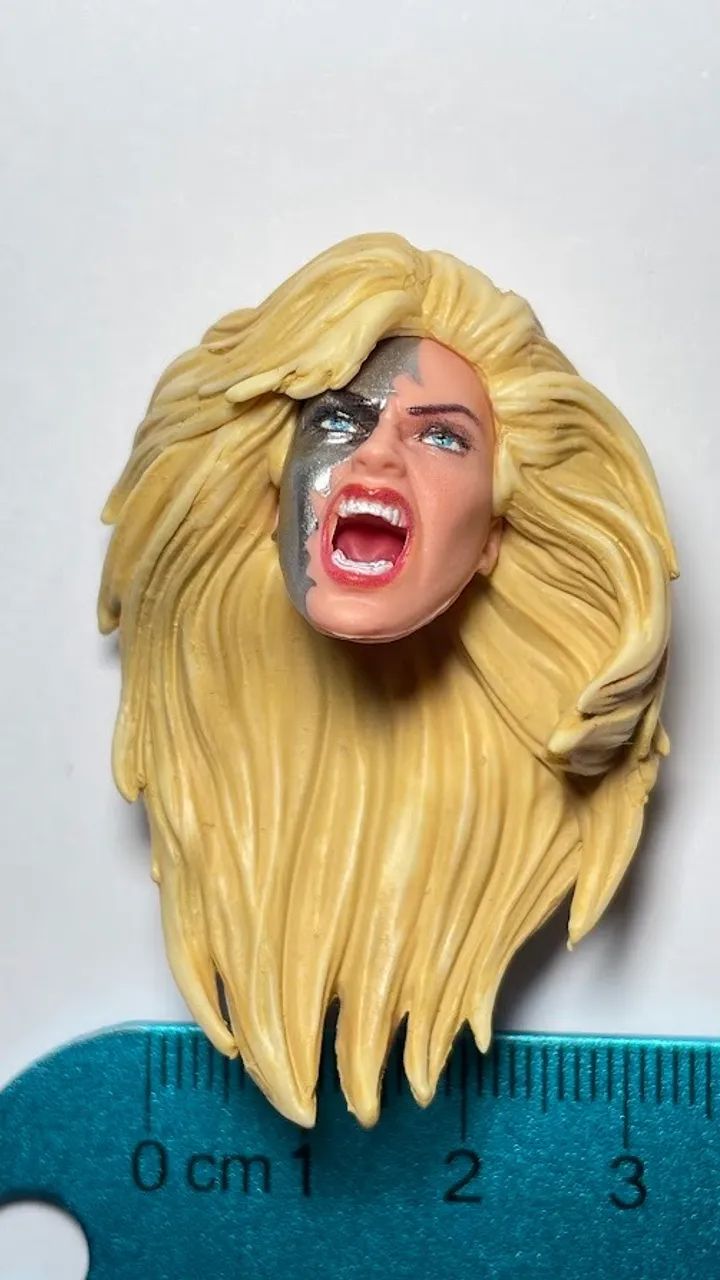 Marvel Legends - cabeça personagem loira gritando - p/ boneco legends ideal p/ custom - Foto 2