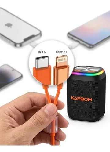 Caixa de Som Bluetooth com Cabo para Carregar Celular NOVA - Foto 3