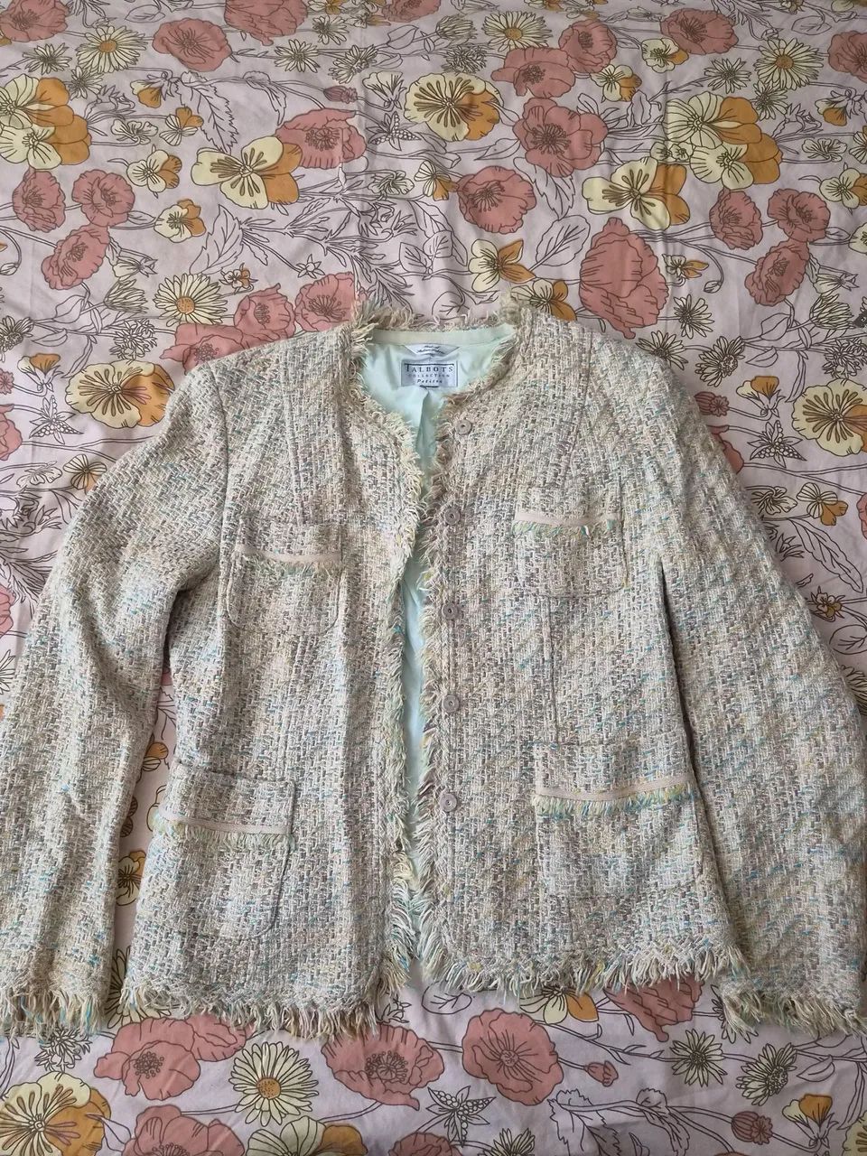 casaco talbots tweed bege p