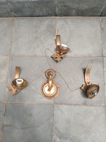 Lustre antigo 3 bicos para restaurar - Foto 4