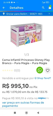 Cama Infantil Barbie Play com Escorregador e Cortina - Pura Magia