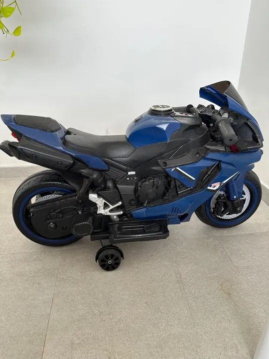 Motocicleta Elétrica Infantil Azul