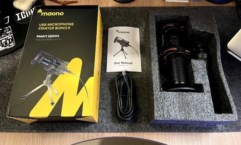 Microfone condensador USB C Maono PM471 series - estado de novo - perfeito para streaming - Foto 5